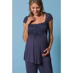 Kadın Lacivert Hamile Lohusa Pijama Takım 18305