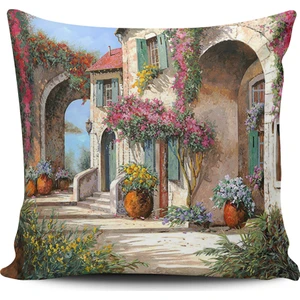 Alkan Homes Kırlent Dünyası Manzara Dijital Baskılı Kırlent Kılıfı