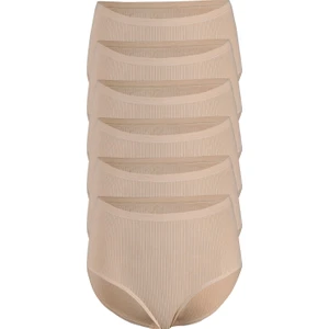 Kadın 6'lı Paket Çizgili Yüksek Bel Bato Külot