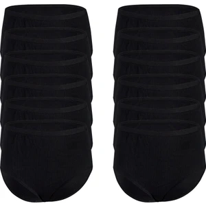 Kadın 12'li Paket Çizgili Yüksek Bel Bato Külot