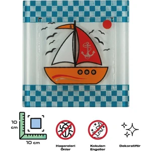 Cam Gider Kapağı Dekoratif Banyo Gider Süsü 10 x 10 cm