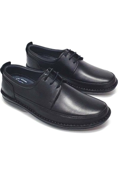 Alme Erkek Deri Ayakkabı - Siyah - 45