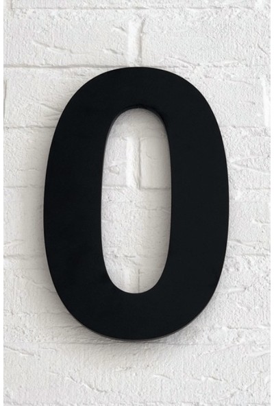 Kapı Numarası 15 cm No 8, Siyah Pleksi Kendinden Yapışkanlı Bina Daire Villa Kapı Numarası Arial Yazı Tipi