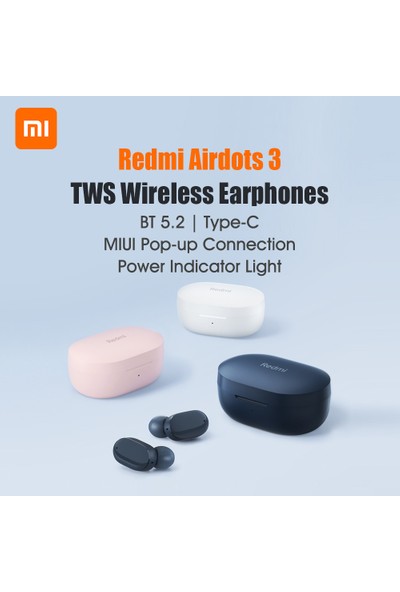 Redmi Airdots 3 Tws Bluetooth 5.2 Kablosuz Kulaklık Kulak Beyaz (Yurt Dışından)