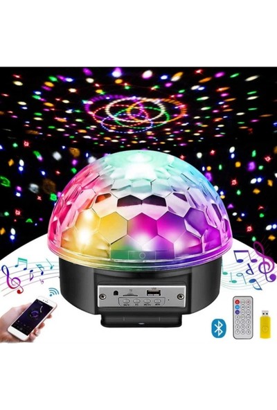 Crown LED Disko Topu Sd Kart USB Girişli Işıklı Hoparlör