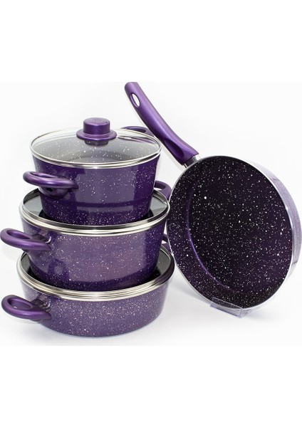 Elita 7 Parça Mor Granit Tencere Tava Takımı