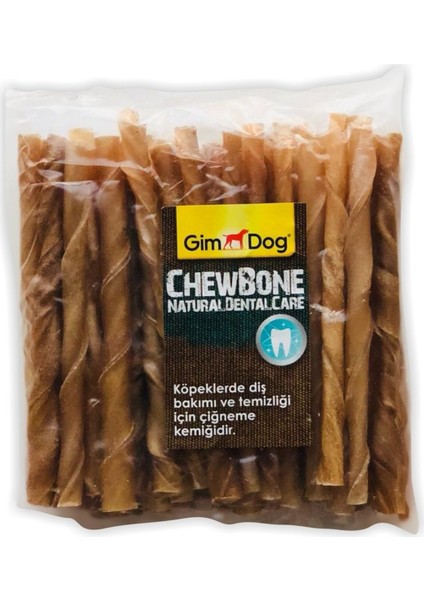 Chew Bone Naturel Burgu Çubuk 50 Adet 2'li Set Idili