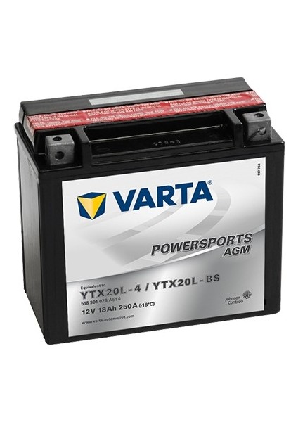 Yamaha Xvz1300A Royal Star 96-10 Varta Ytx20L-Bs Motosiklet Aküsü