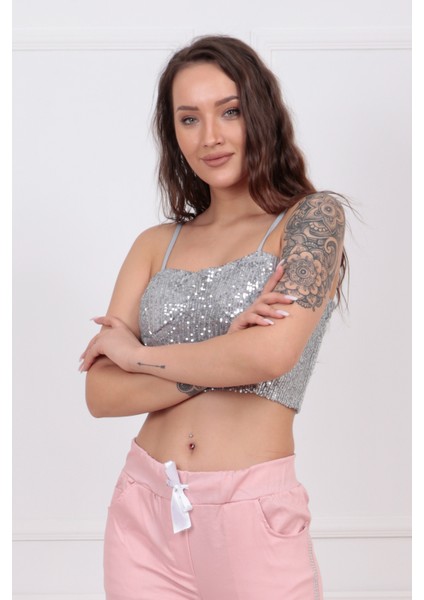 Gloplu Arkası Fermuarlı Zara Payet Bustiyer BST33154