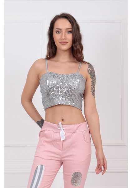 Gloplu Arkası Fermuarlı Zara Payet Bustiyer BST33154