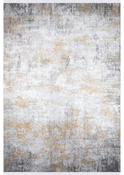 Almoss Halı Almoss Vista 5539Y Gri Gold 120X180 cm Saçaklı Modern Halı