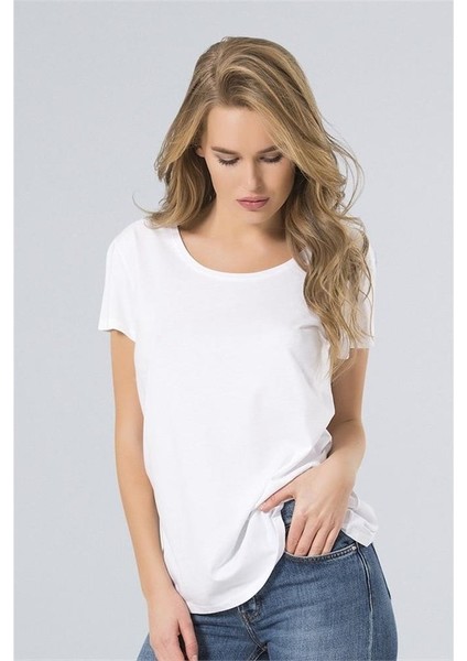 LONDON Kadın T-Shirt - Beyaz