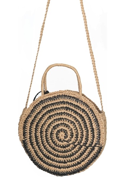 Kadın El Örgüsü Çizgi Desen Jüt Çanta fiyatları