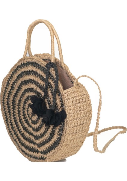 Kadın El Örgüsü Çizgi Desen Jüt Çanta modelleri