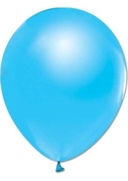 Sedefli Metalik Parlak Balon Açık Mavi 50 Adet Helyum Uyumlu
