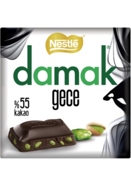Çikolata Damak Kara Gece %55 Bitter Antep Fıstıklı 65 gr