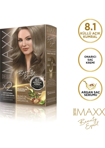 MAXX DELUXE BEAUTY EXPERT 8.1  Küllü Açık Kumral  Set Boya