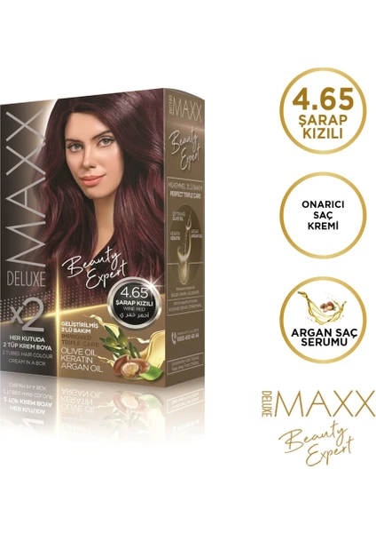 MAXX DELUXE BEAUTY EXPERT 4.65  Şarap Kızılı  Set Boya