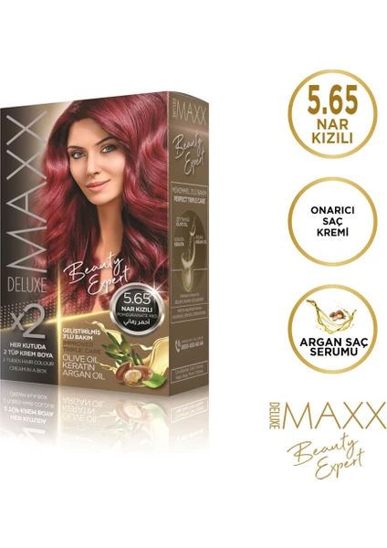 MAXX DELUXE BEAUTY EXPERT 5.65  Nar Kızılı Set Boya