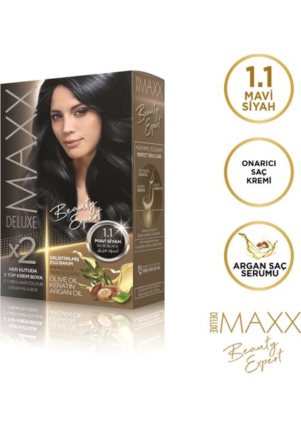 MAXX DELUXE BEAUTY EXPERT 1.1  Mavi Siyah Set Boya