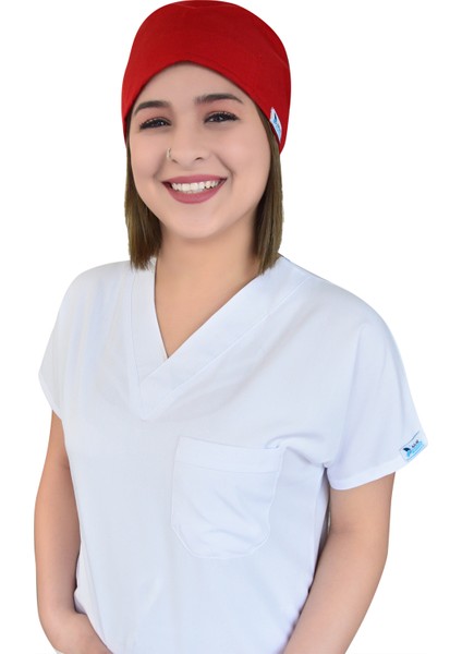 Düz Kırmızı Doktor Hemşire Hastane Medikal Cerrahi Bone