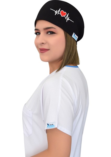 Siyah Kalp Ritim Hastane Bonesi / Cerrahi Bone