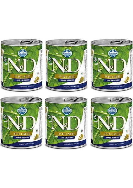 Prime Kuzu Etli ve Yaban Mersinli Köpek Konservesi 285 gr 6 Adet