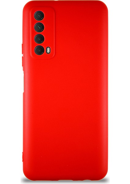 Huawei P Smart 2021 Kılıf Soft Premier Renkli Silikon Kapak - Kırmızı