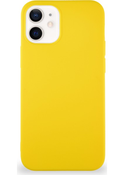 Apple iPhone 12 Mini Kılıf Soft Premier Renkli Silikon Kapak - Sarı