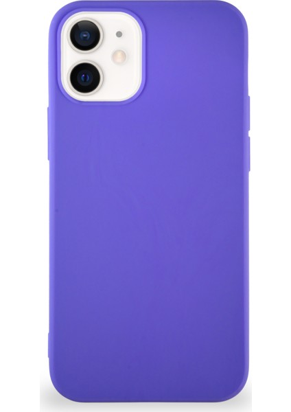 Apple iPhone 12 Mini Kılıf Soft Premier Renkli Silikon Kapak - Mor