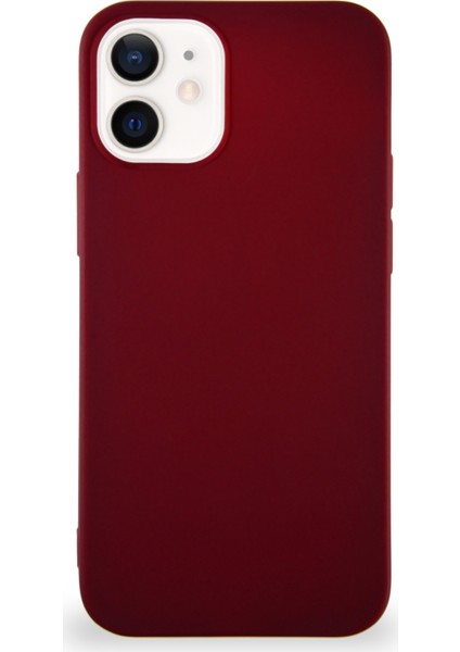 Apple iPhone 12 Mini Kılıf Soft Premier Renkli Silikon Kapak - Mürdüm