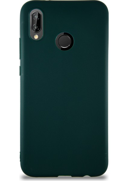 Huawei P20 Lite Kılıf Soft Premier Renkli Silikon Kapak - Yeşil