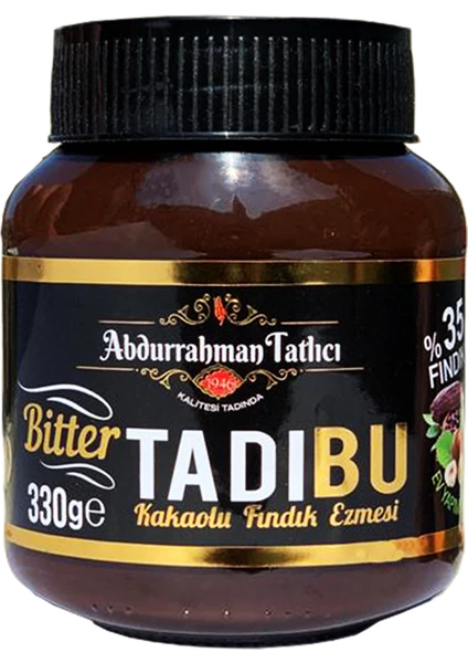 Abdurrahman Tatlıcı Tadıbu Bitter Kakaolu Fındık Ezmesi 330 gr