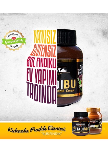 Tadıbu Bitter Kakaolu Fındık Ezmesi 330 gr + Tadıbu Kakaolu Fındık Ezmesi 330 Grx 3 Lü