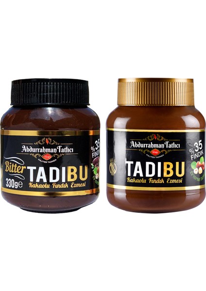 Abdurrahman Tatlıcı Tadıbu Bitter Kakaolu Fındık Ezmesi 330 Gr+ Tadıbu Kakaolu Fındık Ezmesi 330 gr