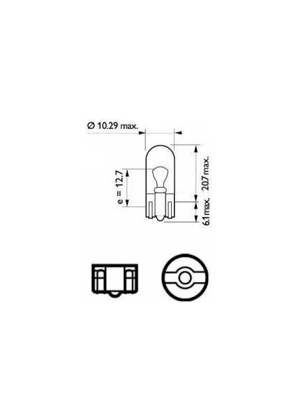 12V 5W Standart T10 Dipsiz Ampul (10 Adet) (W5W) 12961 Cp Ean- 8711500490919