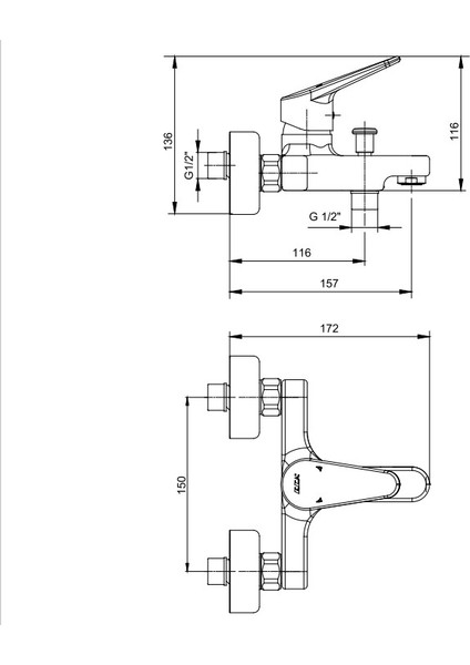 Eca Spylos Banyo Bataryası+T-May Banyo Belen Kare Tepe Duş Takımı Seti Paslanmaz Krom indirimleri