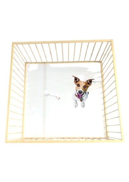 1m2 Ahşap Köpek Çiti Alanı