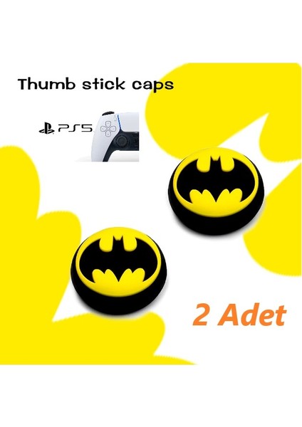 Ps5 Dualsense 2 Adet Batman Kabartma Desenli Analog Başlığı