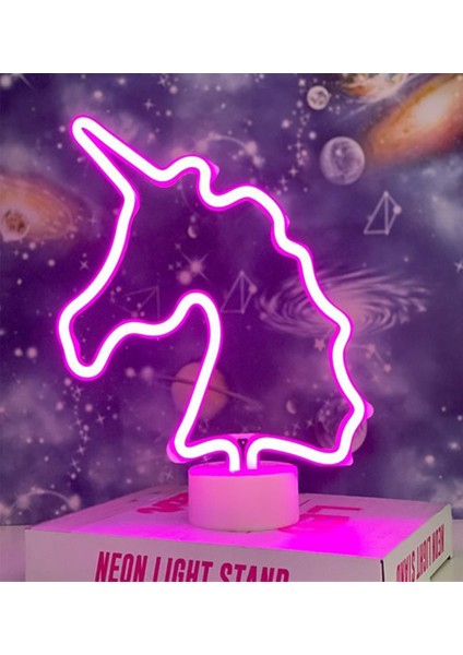 Hediye Sahibi Unicorn Tasarımlı Neon LED Işıklı Lamba