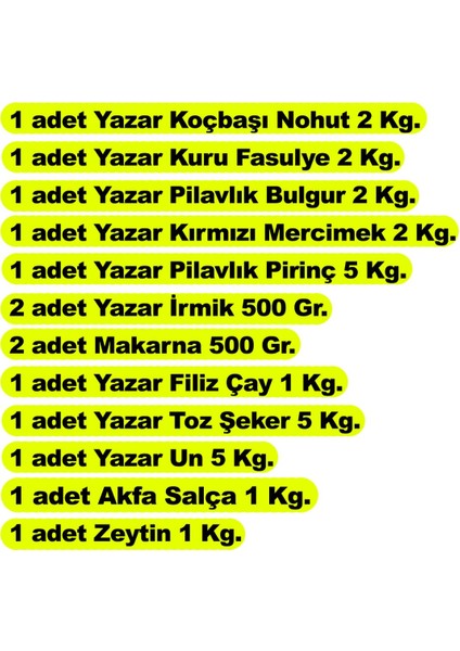 Ramazan Kumanya Gıda Paketi 12 Parça 28 kg