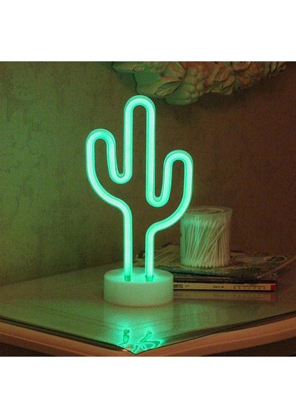 Hediye Sahibi Kaktüs Tasarımlı Neon LED Işıklı Lamba 22,5 x 13,5cm fiyatları