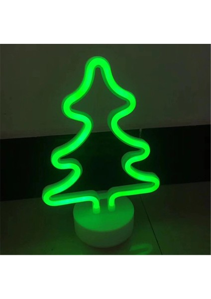 Hediye Sahibi Çam Ağacı Tasarımlı Neon LED Lamba 30X19 cm modelleri