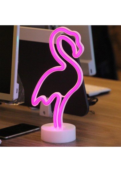 Hediye Sahibi Flamingo Tasarımlı Neon LED Lamba 32*15CM