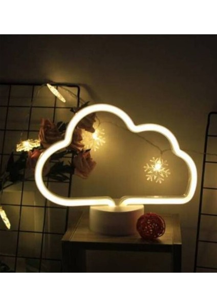 Hediye Sahibi Bulut Tasarımlı Neon LED Lamba 25 x 16CM fırsatları