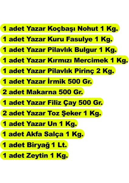 Ramazan Kumanya Gıda Paketi 13 Parça 14 kg