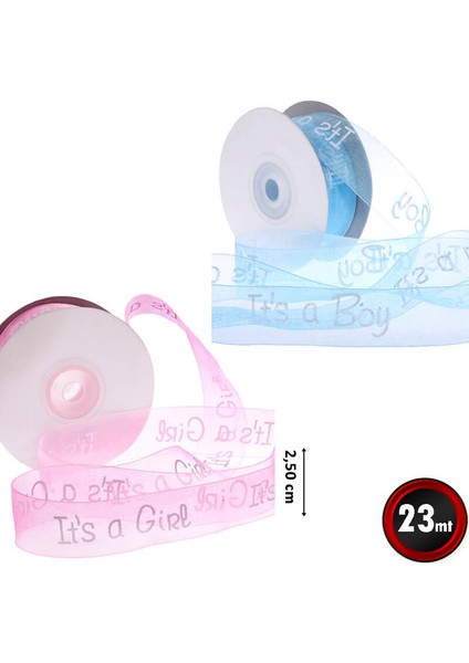 Organze Kurdele, Boy / Girl - 2,5 cm x 23 mt - Renk Seçenekli - fiyatları