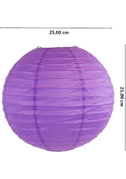 Kağıt Top Fener, 25,00 cm - Mor