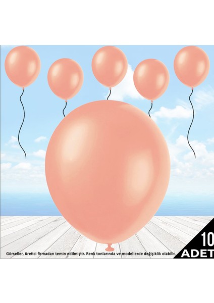 Metalik Parlak Balon, 10 Adet - Rose Gold fiyatları