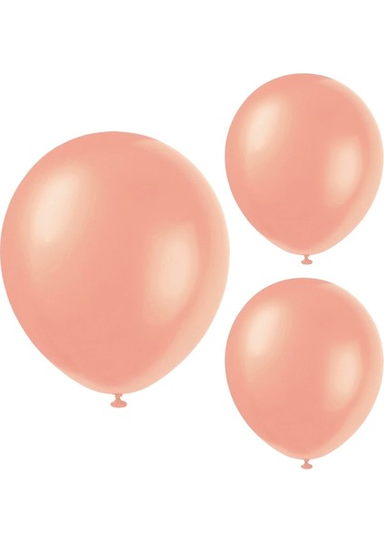 Metalik Parlak Balon, 10 Adet - Rose Gold fırsatları